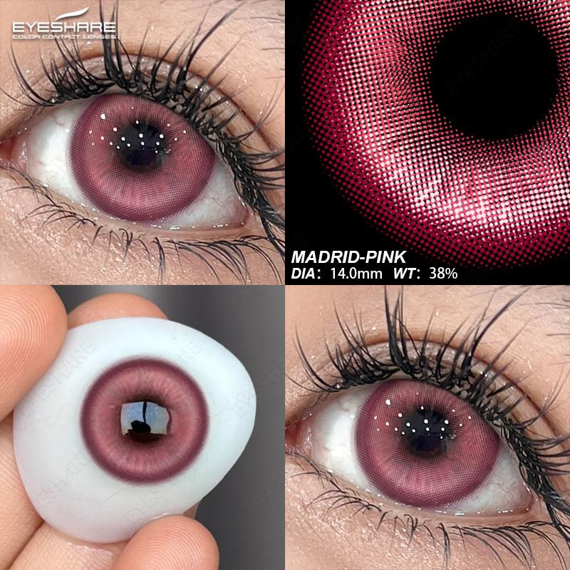Eyeshare 2pcs Cosplay Gray Contact Lenses Cos Ex Machina Accessories Anime Role Playing Makeup Lens Red Crazy Softlens
