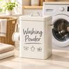 Rectangular Metal Washing Powder Canister with Handles DampresistantResistant Laundry Storage Tin