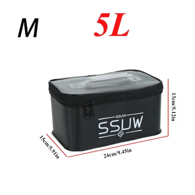 

Portable EVA Fishing Tool Box, 3L/5L/7L Large Capacity Water Container,Fishing Accessory Organizer, Live Bait Storage Container