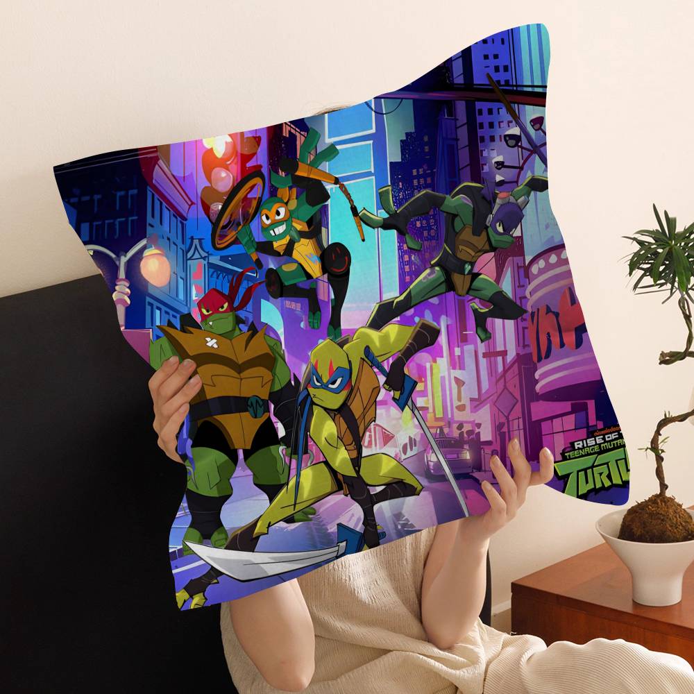 Federe Cuscino Gioco Tartarughe Cartone Animato Anime-TMNT Biancheria da Letto per la Casa Copricuscino Decorativo Matrimonio Federa Super Morbida