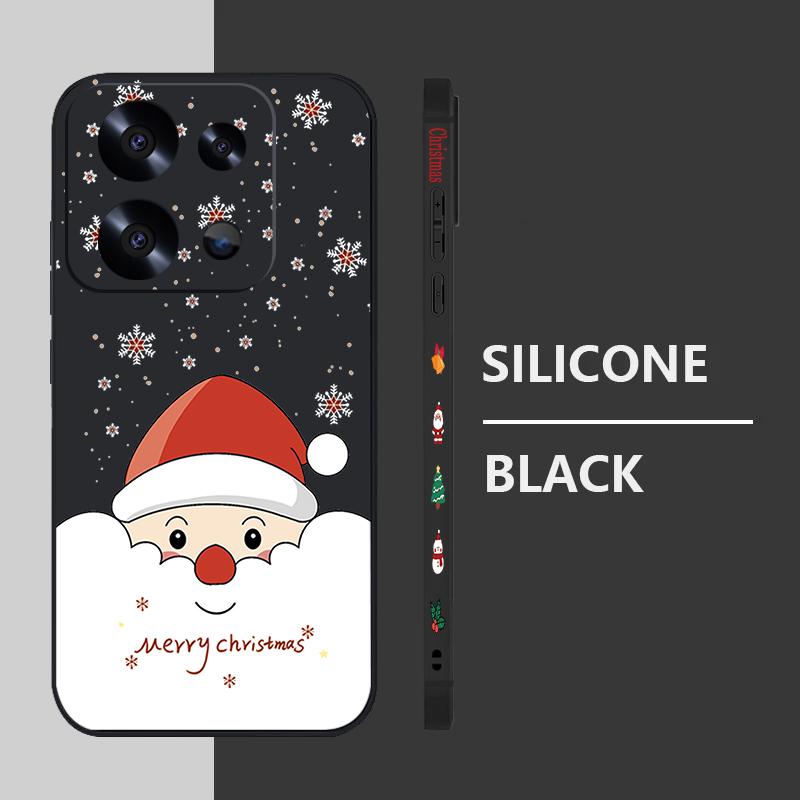 Cute Santa Claus Printed Lanyard Phone Case For Xiaomi Redmi Note 14 13 12 Pro Note 13 14 Pro Plus 5G 13 13C 4G 11 10 Pro Soft Silicone Cover