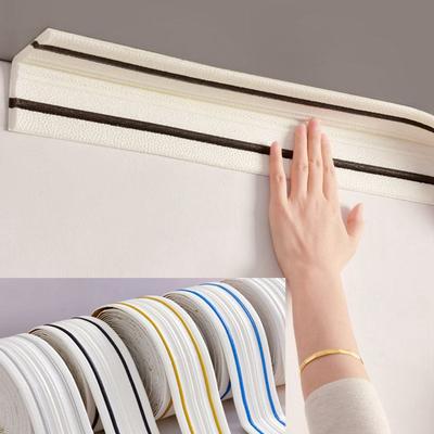 230cmX14cm Self-adhesive Skirting Line 3D Foam Wall Edge Strip Stickers Waterproof Tiles Border Paper Decor Wall Sticker