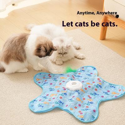 Katzenspielzeug Smartes selbst-hi neckendes Katze zur Linderung von Langeweile und bissfestes elektrisches Kätzchenspielzeug Automatischer Katzendrehteller Katzenangel Katze