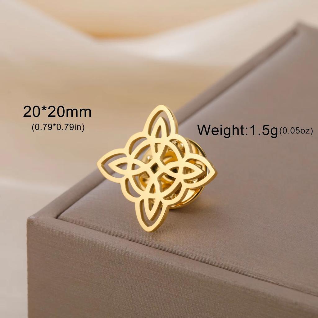Lucktune Edelstahl Metall Pin Brosche Hexenknoten Flugzeug Ankh Kreuz Lebensbaum Broschen Für Männer Damen Hemd Abzeichen Geschenk