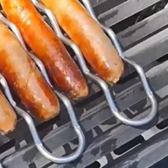 Grilovací rošt na válečcích z nerezové oceli pro klobásy a zeleninu pro rovnoměrně propečené jídlo Snadno čistitelný Nerezový venkovní grilovací nástroj