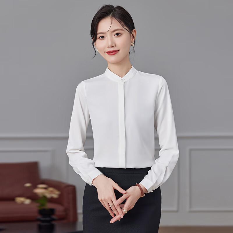 Women's Stand Collar Long Sleeve Professional Blouse