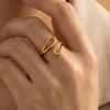 Stainless Steel Personalized Hollow Geometric Asymmetric Opening Ring Plated Minimalist Ring For Gift