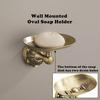 Antique Brass Bathroom Soap Holder, Self Draining Bar Soap Dish Wall Mounted, Oval, Vintage Gold Decorative Bathroom Accessories, Brass Petal-Relief