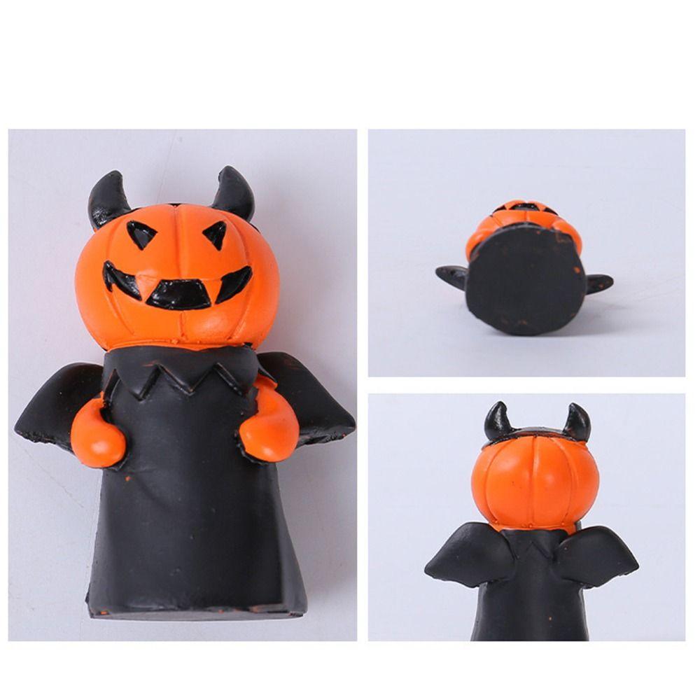 3Pcs/Set Craft Mini Devil Pumpkin Figurine Durable Halloween Devil Decoration Tabletop Decoration