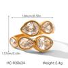 Stainless steel zircon ring, niche high-end open ring, non-fading titanium steel jewelry, cross-border hand accessories