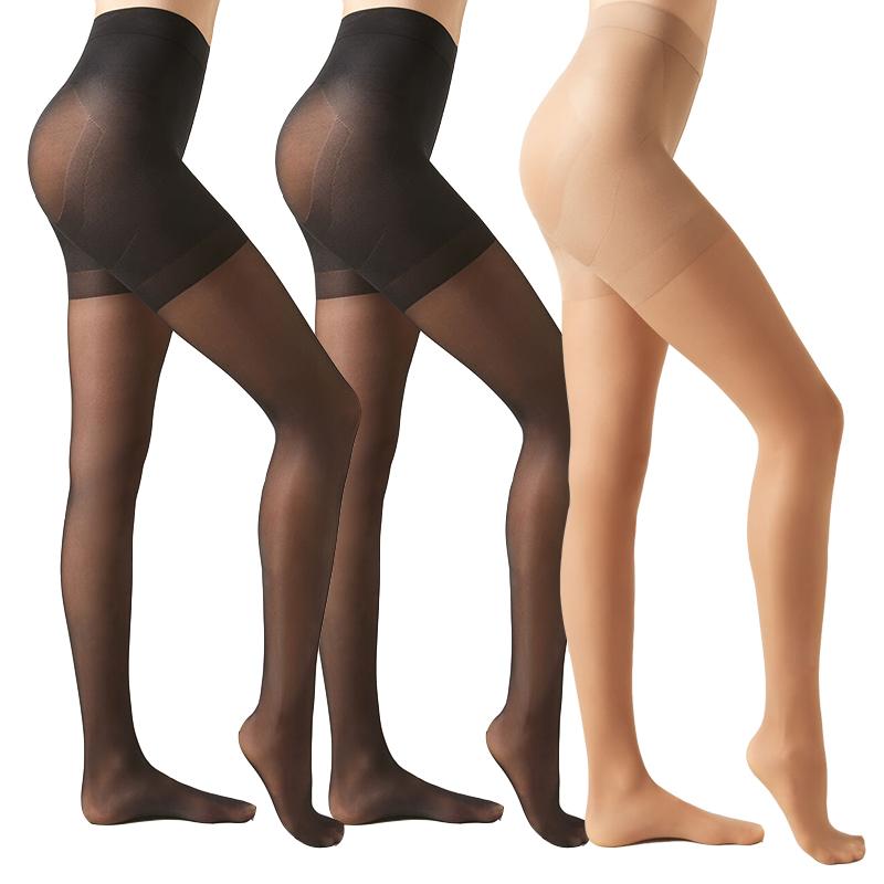 Collant Trasparenti 40D da Donna Primavera Estate Controllo Pancia Collant Sottili Elastici Sollevamento Glutei Calze Punta Rinforzata