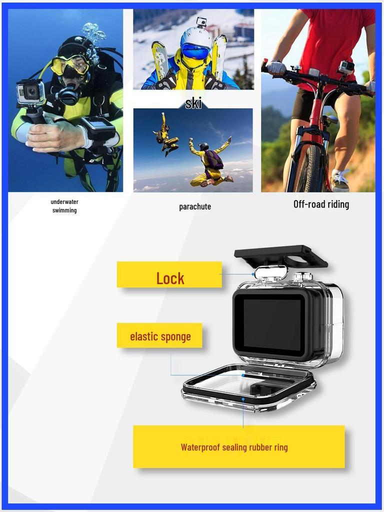 Waterproof Case for GoPro 13/12/11/10/9 Action Camera – Diving Sports Accessory