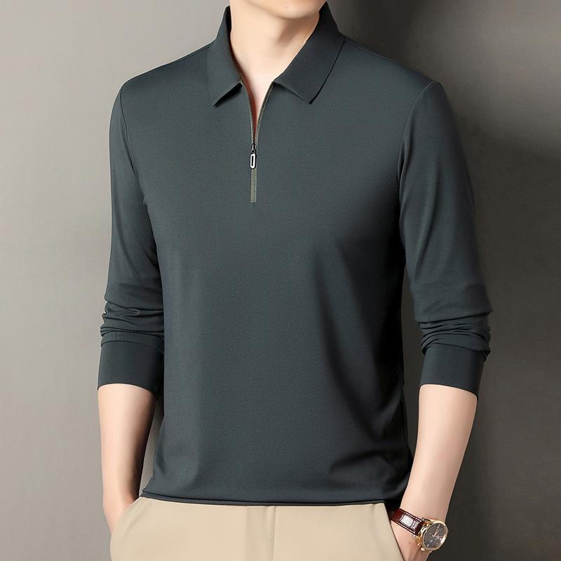 Spring Men's Long Sleeved Top, Shirt Collar, Business Casual Top