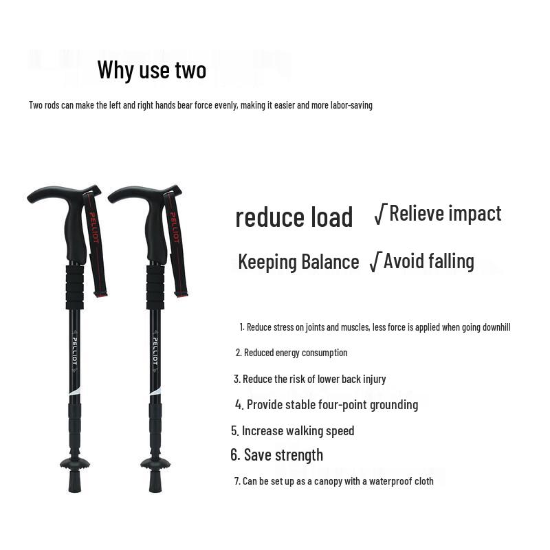 Pelliot Retractable T-Handle Trekking Pole