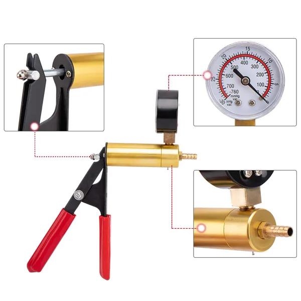 2 In 1 Brake Bleeder Kit Hand Held Vacuum Pump Test Set for Automotive with Protected Case, One-Man Brake Clutch Bleeding Tool