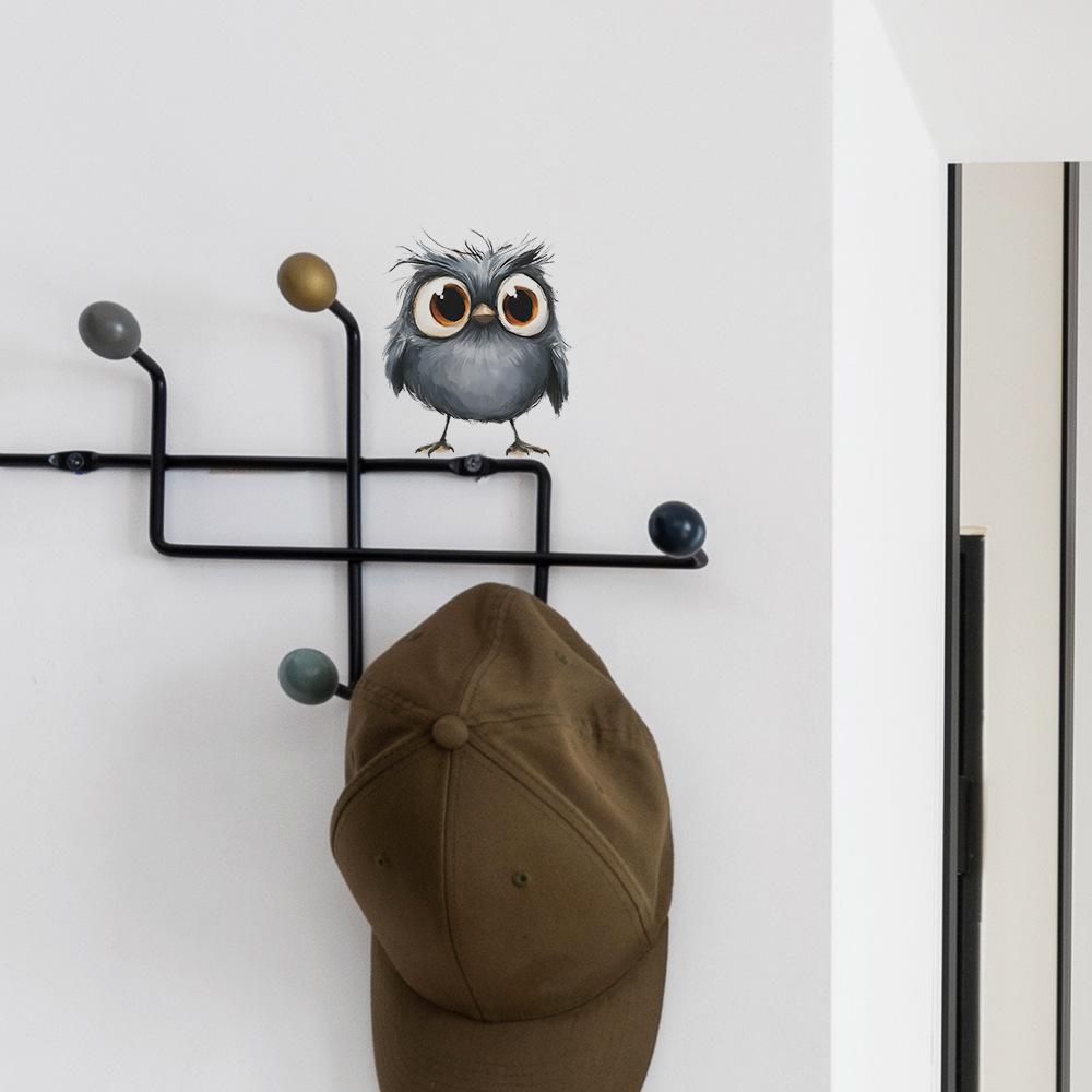 Tecknad målad uggla sovrum vardagsrum switch hem bakgrund försköning väggklistermärken