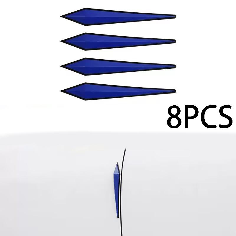 

8pcs Car Door Anti-collision Strips, Rear Bumper Protector, Rearview Mirror Anti-collision Stickers, Door Edge Scratch синій