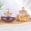 Luftdichtes Glasversiegelungsglas Feuchtigkeitsgeschützter Holzdeckel Zucker Salz Behälter Klar Diamantförmiger Griff Kaffeebohnen Lagerbehälter