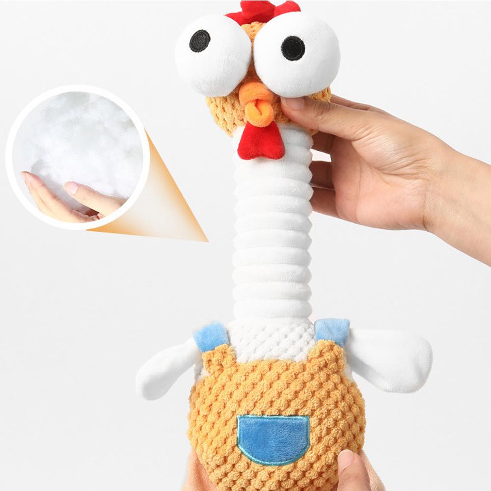 Plush Chicken Dog Toy with Squeaker, for Small and Medium Dogs, Multicolor Tug and Fetch Chew Rooster Toy