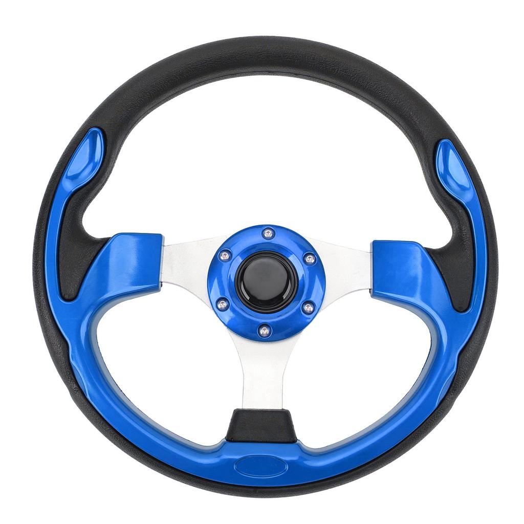 Steering Wheel Universal 13in Racing Style PU Aluminum Comfortable Grip 6 Hole Car Steering Wheel