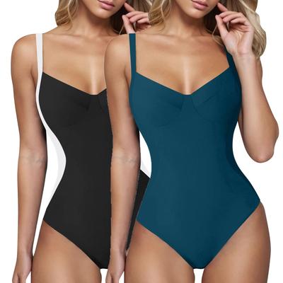 Women's One-piece Swimsuit, Women's Color Blocked Suspender, Sexy Backless Bikini