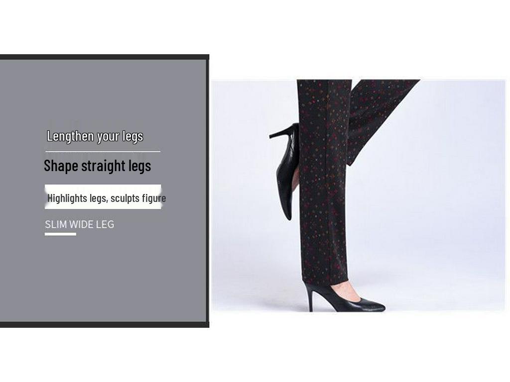 Women's Elastic Waist Loose-Fit Pants - Spring & Autumn, Large Size, Straight Cut for Middle-aged & Elderly