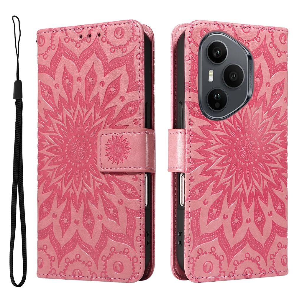 For Honor 400 Pro 5G (Global) Leather Wallet Case Sunflower Imprinted Phone Cover