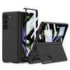 Plain Leather Case for Samsung Galaxy Z Fold 5 Ultra-thin Bracket Holster Shell-membrane Drop Full Protection Cover