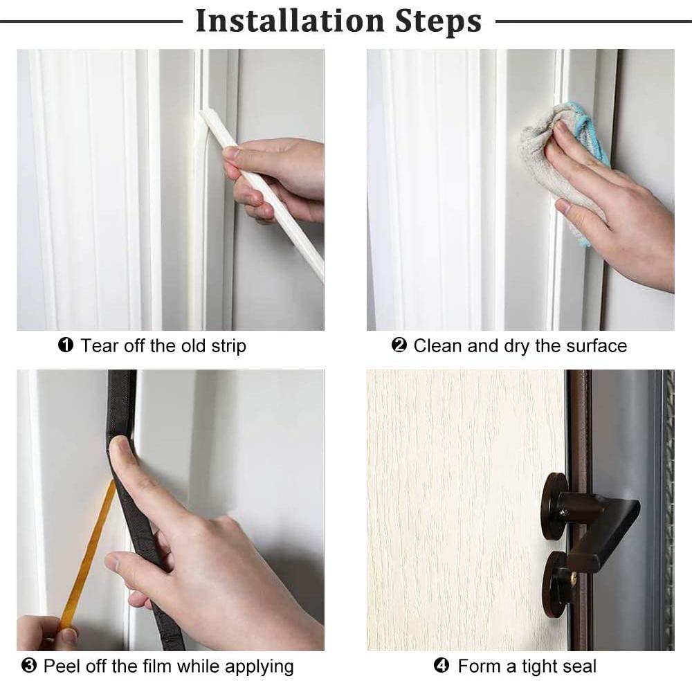 2M14M V Shape Adhesive Weather Stripping Door Frame Seal PU Foam Window Insulation Anti Collision Soundproof Tool Brown