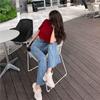 Retro Hong Kong Style High-Waisted Flared Denim Pants - Women's Slim Fit for Spring & Autumn