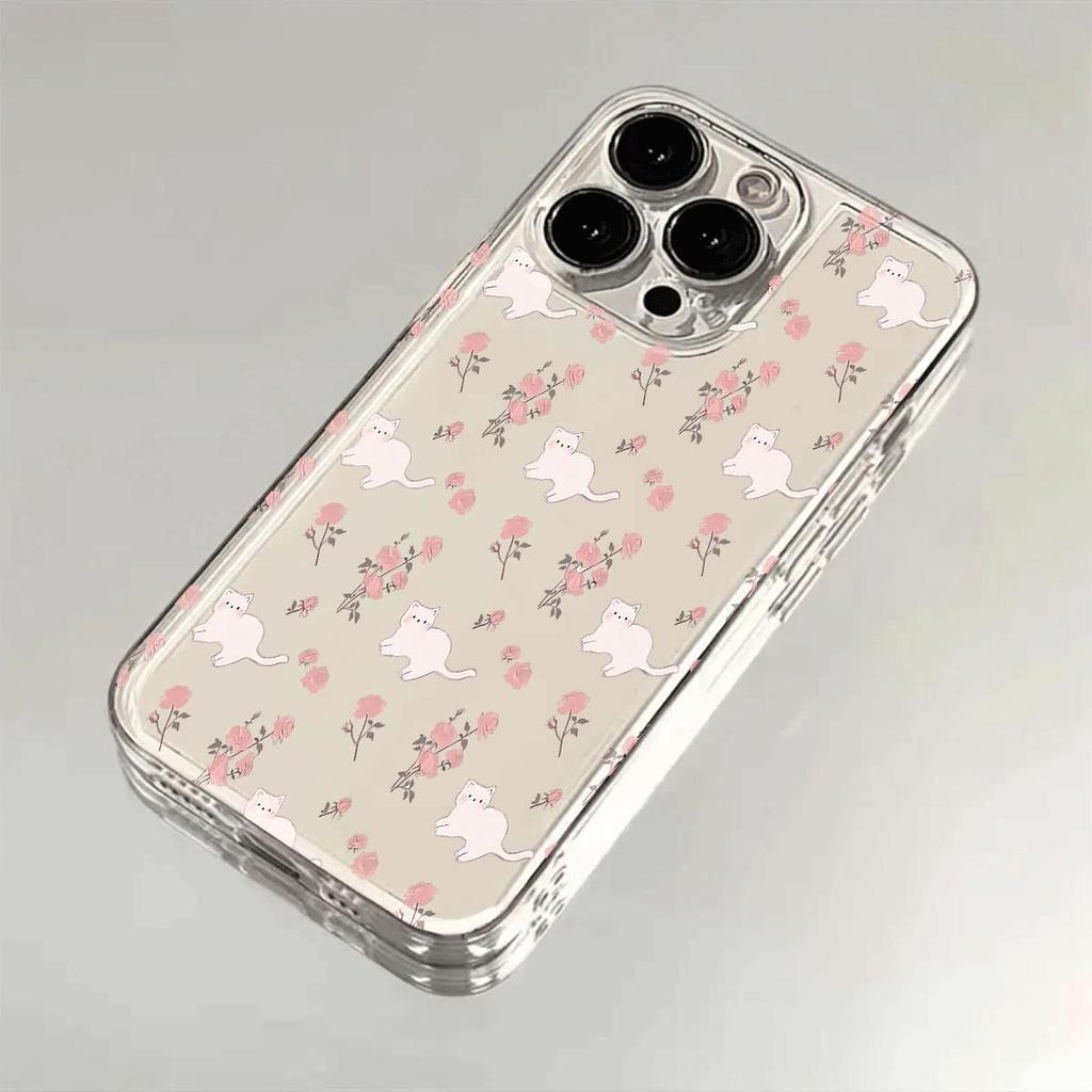 Flower Phone Case for IPhone 16 15 14 13 12 11 Pro Max 14 15 16 Plus Shockproof Transparent Soft Cover Bumper Dustproof
