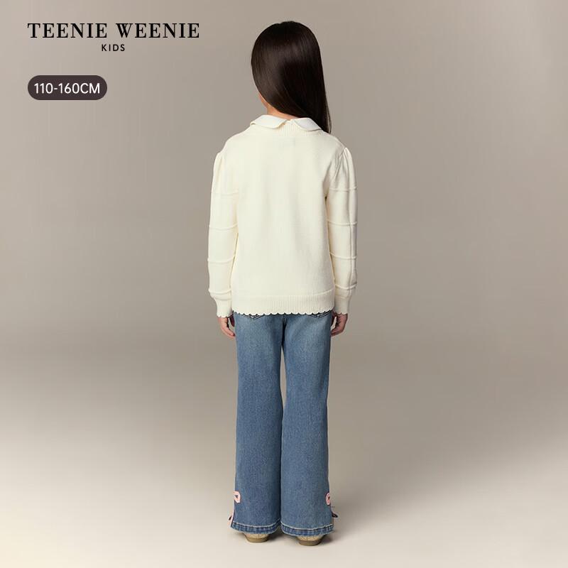 Teenie Weenie Girls' Embroidered Crewneck Cardigan