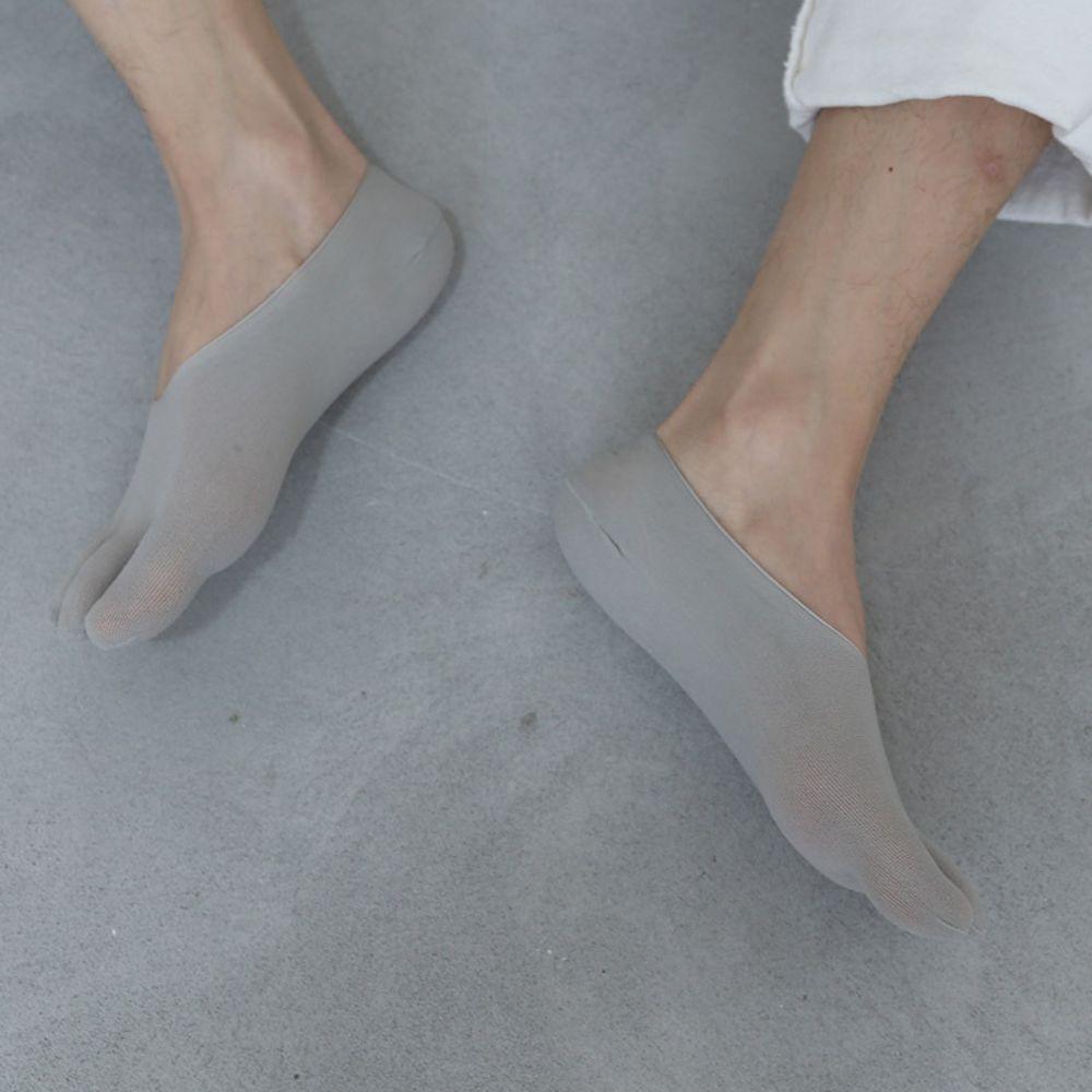 Short Men's Five Finger Socks Transparent Men's Mesh Five Toes Socks Elastic Summer