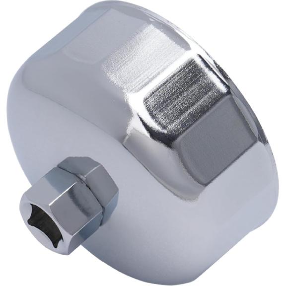 86.4Mm 16Flutes Oil Filter Cap Wrench Removal Tool Socket For BMW Engines/For Volvo With 86Mm Filter Housing Caps, Silver Heavy-Duty Alloy Steel