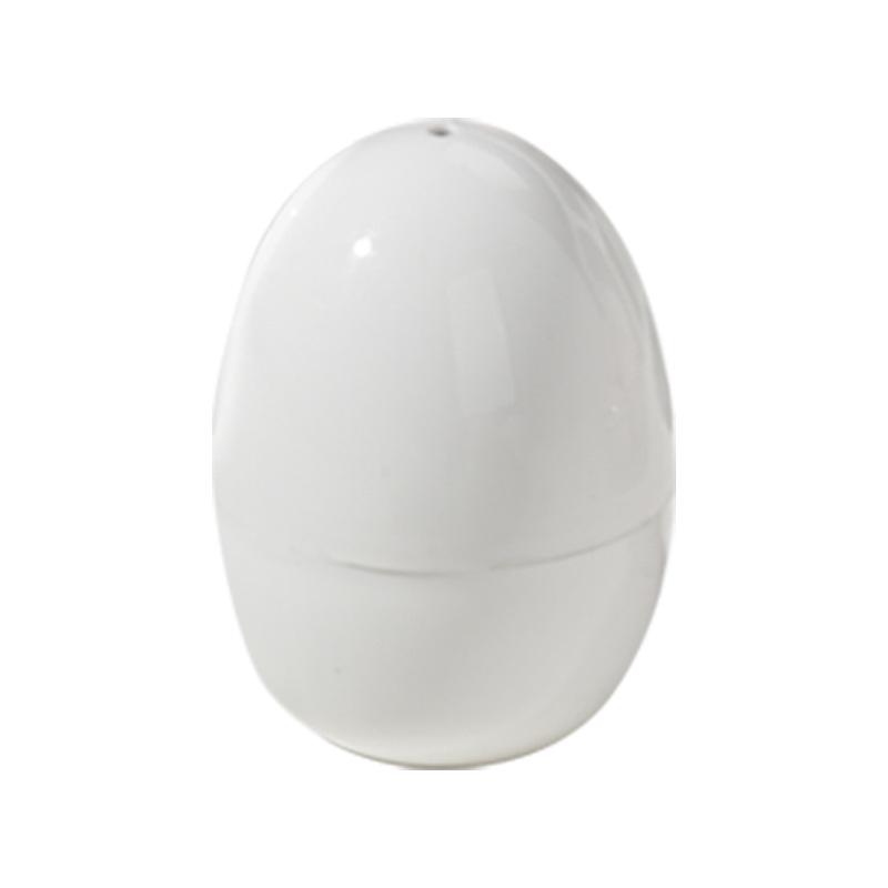 White Egg-Shaped 4-Egg Microwave Steamer Cooker