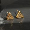 ZAKOL Trendy Hip-hop Rock Triangle Zircon Stud Earrings For Women Men Micro-set Piercing Crystal Daily Jewelry Accessories