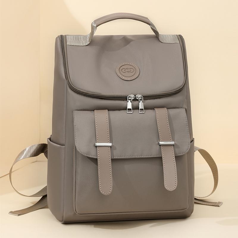 Backpack Women's Solid Color Schoolbag Large Capacity Backpack