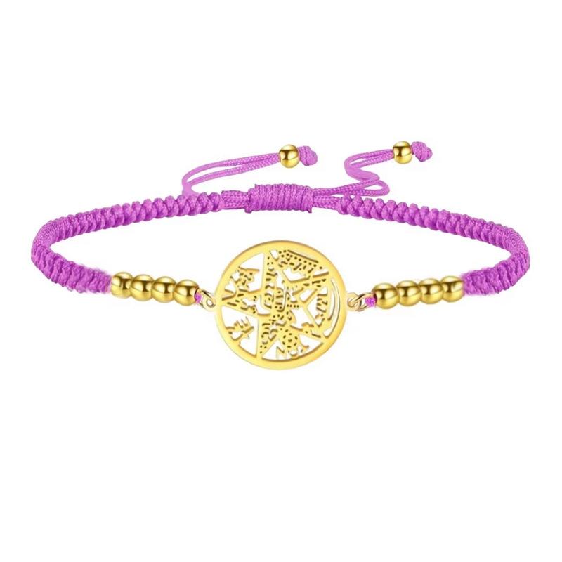 Minimalist Round Hollow Five Pointed Star Adjustable Cord Bracelet Unisex Fashion Jewelry Hand Rope Accessory For Men And Women