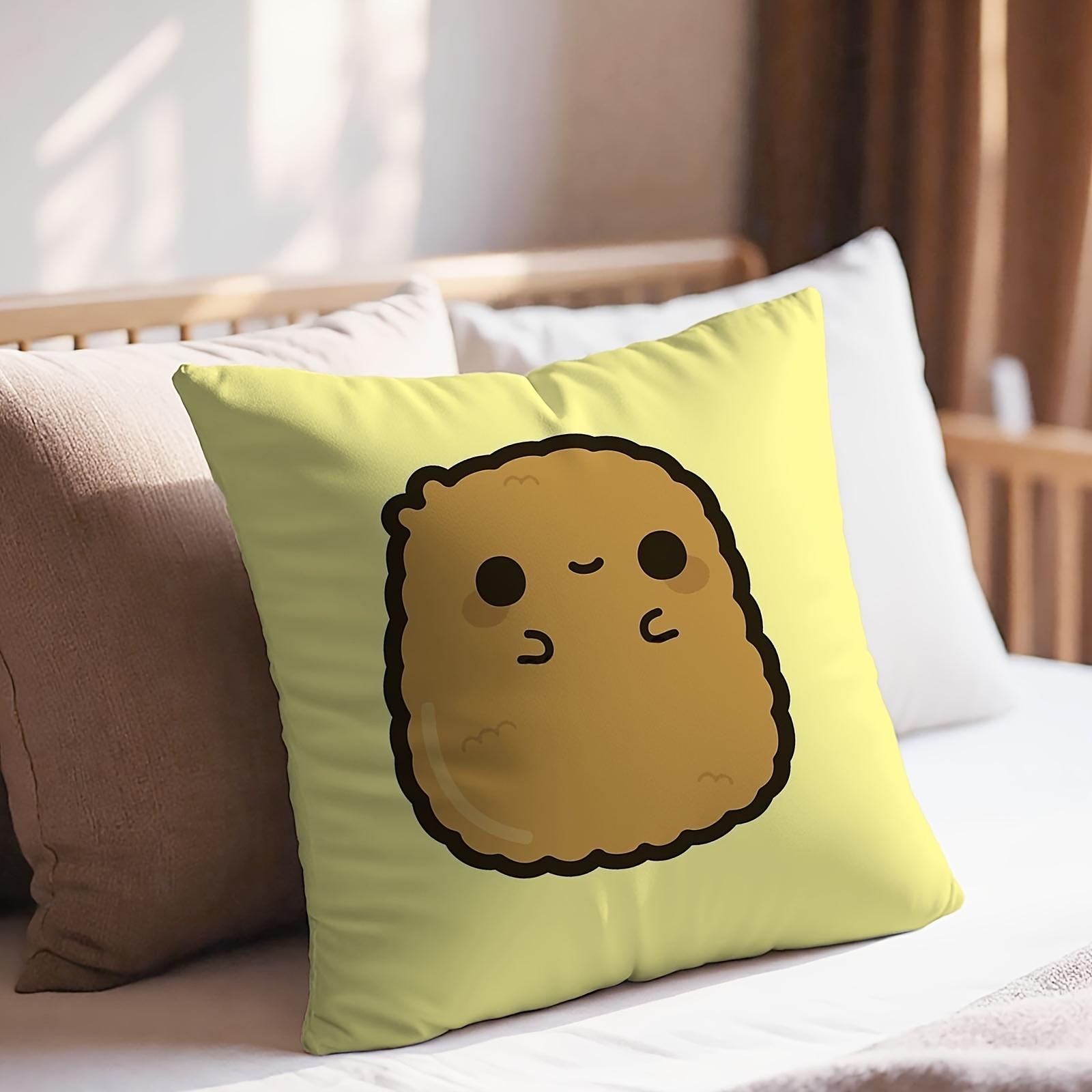 

Cute Potato Cartoon Pillowcase Kawaii Food Cushion Cover Yellow Funny Decor Soft Home Accent for Bedroom Living Room Sofa 40cmx40cm