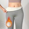 Plus Size Fleece-Lined High Waist Lamb Wool Leggings - Warm Elastic Women's Outerwear Pants
