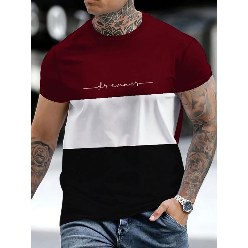 T-shirt a maniche corte casual estiva da uomo giovane alla moda sportiva stampata larga europea-americana