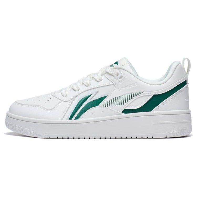 Li Ning Shiyi Slip Resistant Abrasion Resistant Low Top Skateboard Shoes Men's White Green AGCT341-1