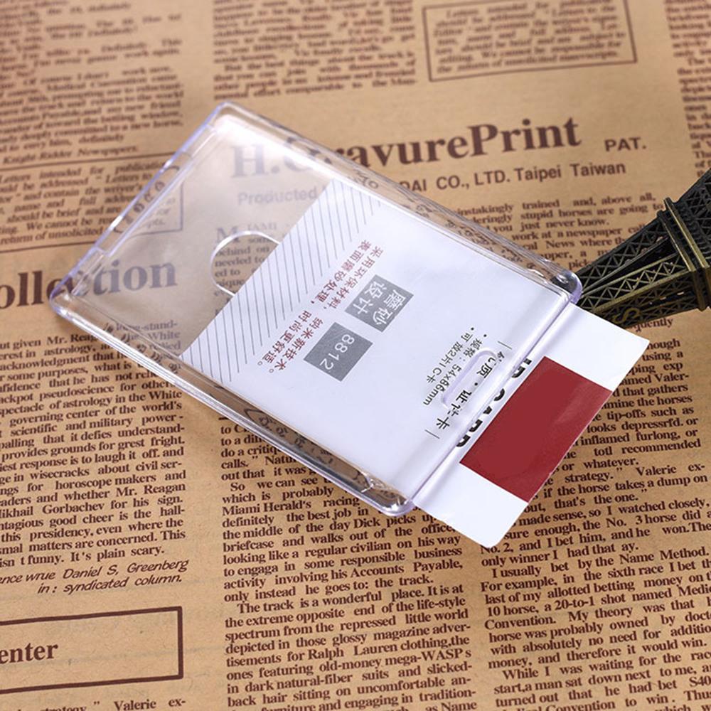 Acrylic Plastic Work Card Holders Multi-use Hard Plastic Badge Work ID Card Holder Protector Cover Case ID Card Holder