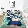 3D Animation Bishōjo Bedding Set, Curtilage Male Room Duvet Cover 2/3 Pieces, Anime Beautiful Woman DE135 * 200 Full Size Soft Home Decoration