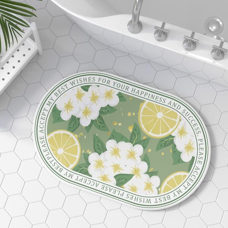 

Ins Wind Bathroom Bathroom Diatom Mud Mat Toilet Door Non-slip Absorbent Foot Mat Household Quick-drying Door Mat 40*60