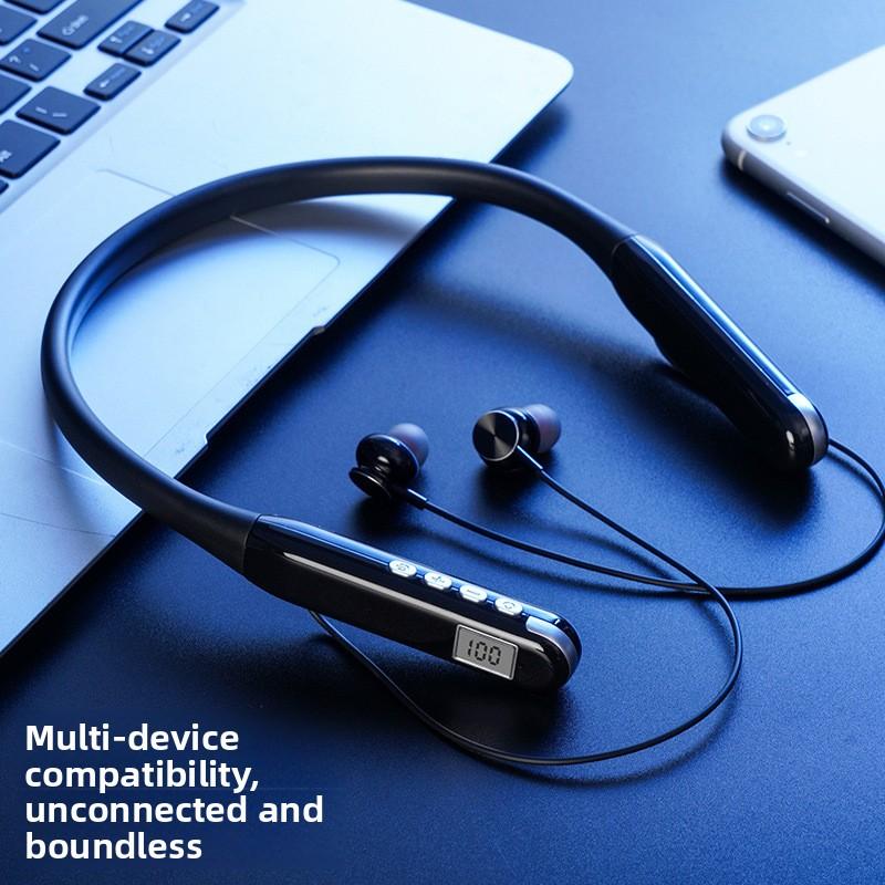 Intelligent Digital Display Bluetooth Headset High Definition Sound Quality Neck Headset Multi-device Compatible Sports Headset