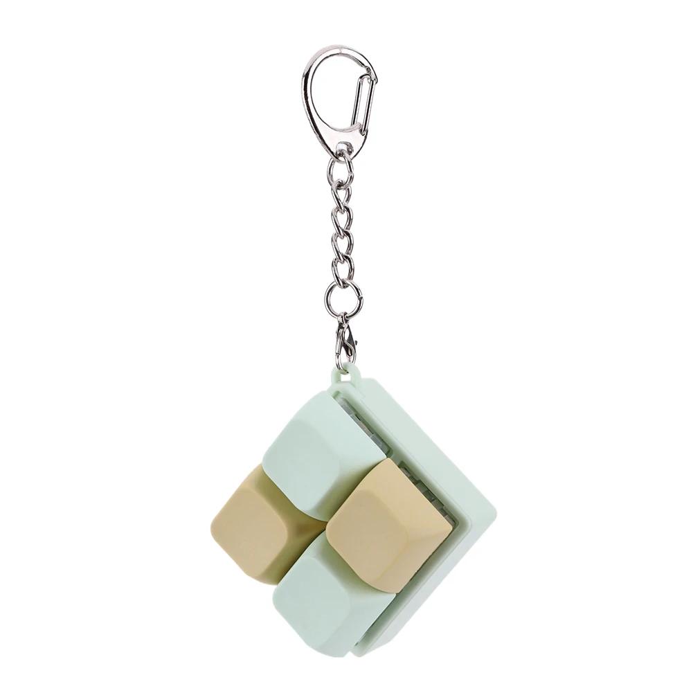 Finger Keyboard Fidget Toys 4-Button Keyboard Fidget Clicker Keychain Finger Calming Keychain Stress Relief Toys for Kids Adults