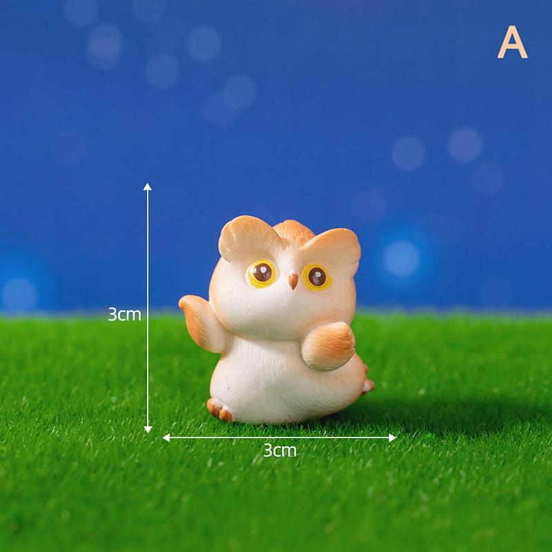 Mini Resin Owl Statue Micro Landscape Decoration For Car Home Desktop Ornaments
