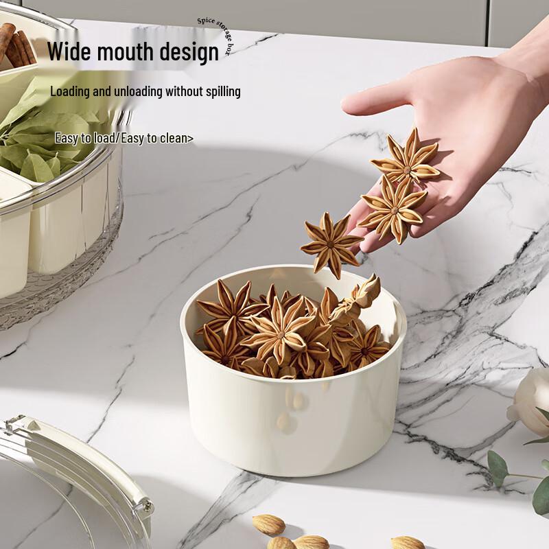 Six-Compartment Sealed Storage Box with Handle