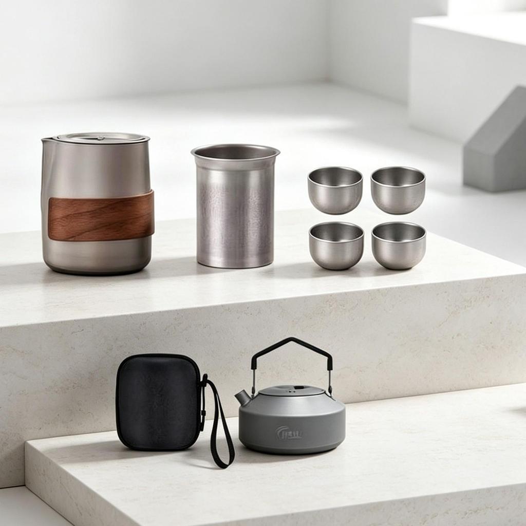 Travel Tea Set with Case Compact for Camping